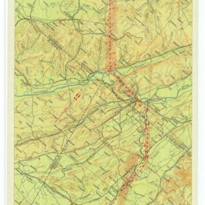Vintage 1931 aeronautical strip map showing the flight path between Atlanta, Georgia, and Nashville, Tennessee
