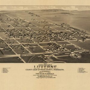 1883 bird's eye view of Luverne