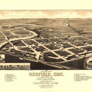1883 bird's eye view of Redfield, Dakota