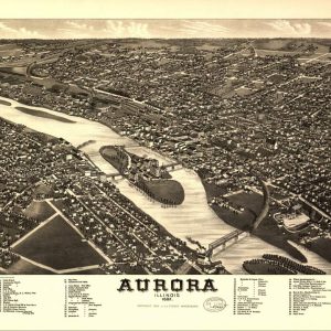 Bird's-eye view Aurora - 1882