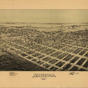 Bird's-eye view Aurora, Missouri - 1891