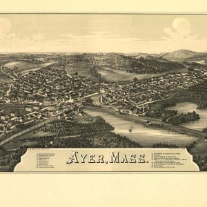 Bird's-eye view Ayer, Massachusetts - 1886