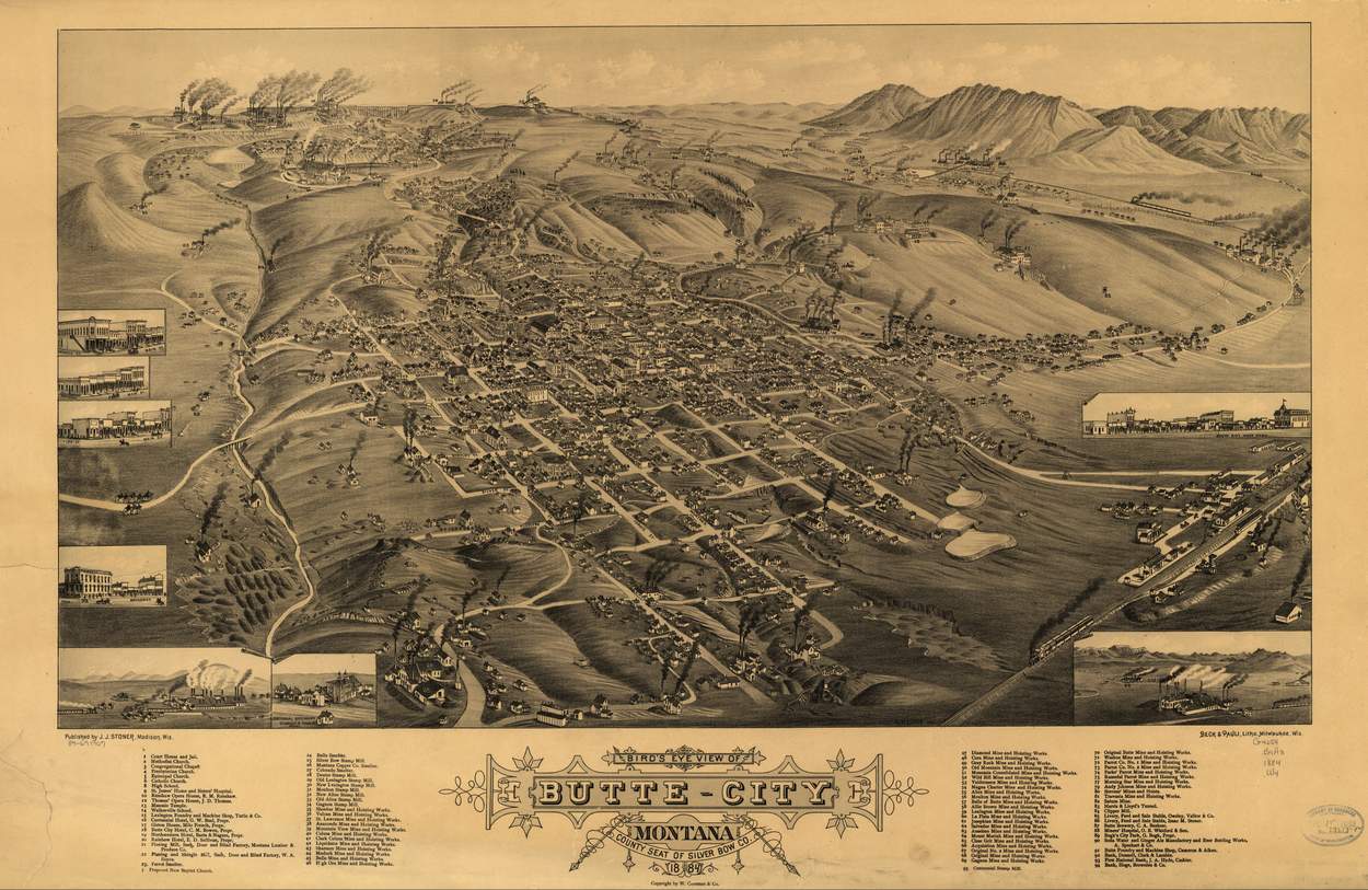 Bird's eye View Butte-City - 1884 Bird's eye View Butte-City - 1884