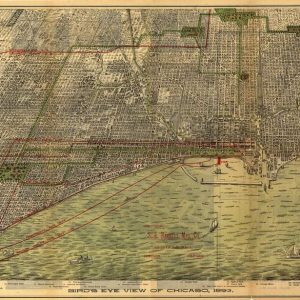 Bird's eye view Chicago - 1893