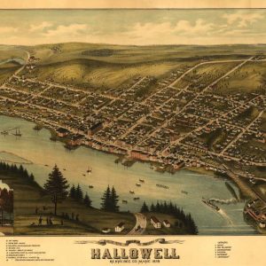 Bird's-eye view Hallowell - 1878
