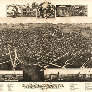 Bird's-eye view Kalamazoo - 1883