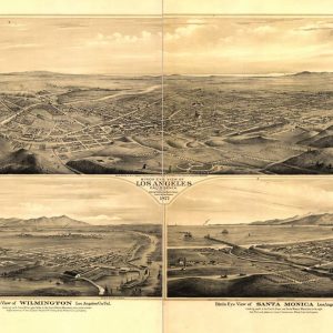 Birds-eye view Los Angeles - 1877