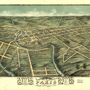 Bird's-eye view Paris, Bourbon County - 1870