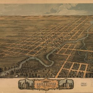 Bird's-eye view Rochester - 1869