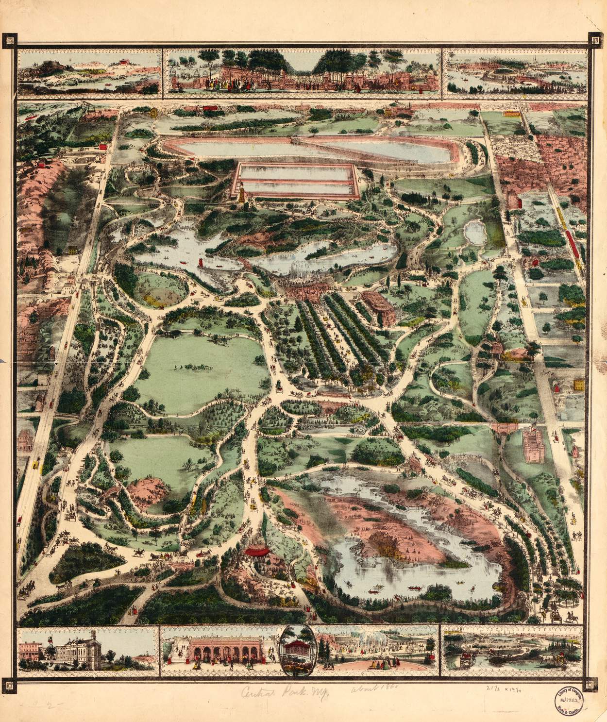 Birds-eye view Central Park - 1860 Birds-eye view Central Park - 1860
