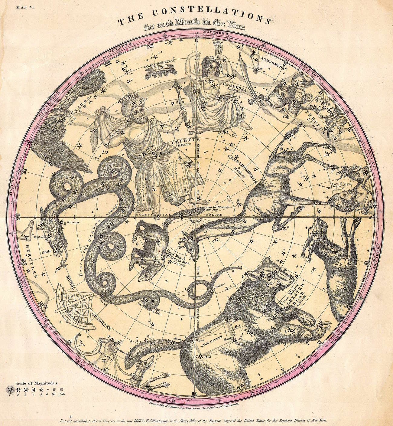 Constellations North Hemisphere (year 1856) Constellations North Hemisphere (year 1856)