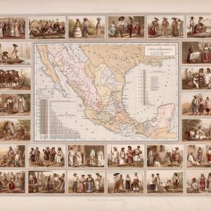Ethnographic map with illustrations
