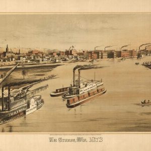 Bird's eye View La Crosse - 1873