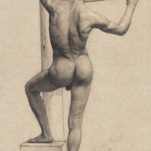 Male Nude with Left Foot on a Pedestal
