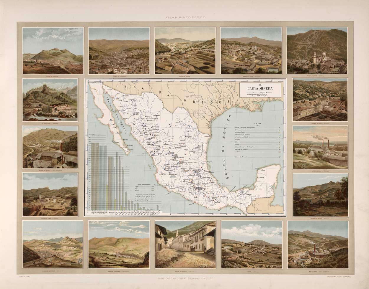 Mineral map with illustrations Mineral map with illustrations