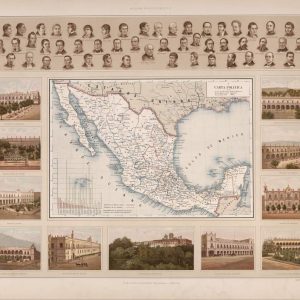 Political map with illustrations