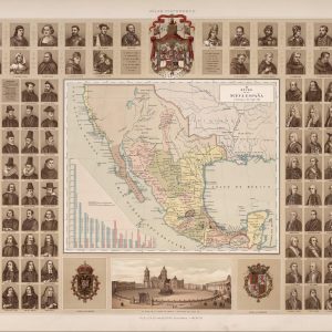 Reign of New Spain surrounding a map of Mexico