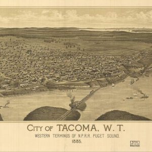 Birds-eye view Tacoma - 1885