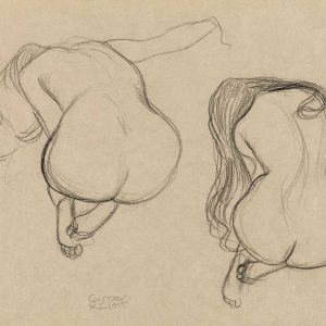 Two Studies of a Seated Nude with Long Hair