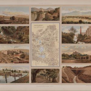 Valley of Mexico map with illustrations