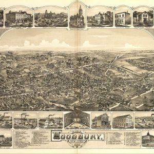 Bird's-eye View Woodbury, New Jersey - 1886