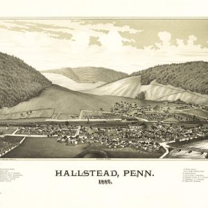 Bird’s-eye view Hallstead - 1887