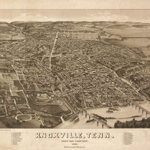 Bird's-eye view Knoxville - 1886