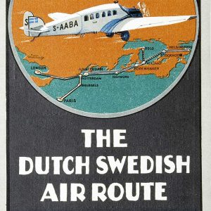Dutch Swedish Air Route Poster KLM
