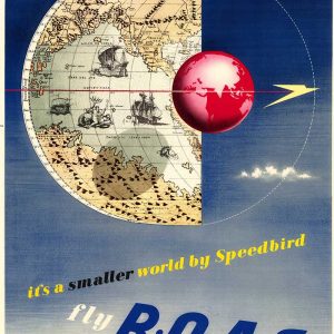 BOAC Vintage Airline Poster Map