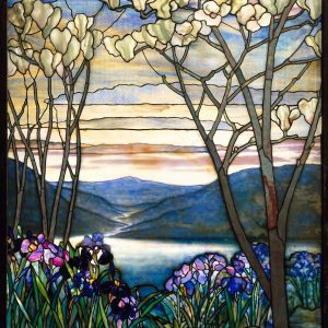 Vitrail Magnolias et Iris