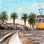 Inna Korneeva - Tram in Lisbon, Portugal