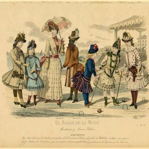 Girls Playing Croquet at the Seaside - c.1880